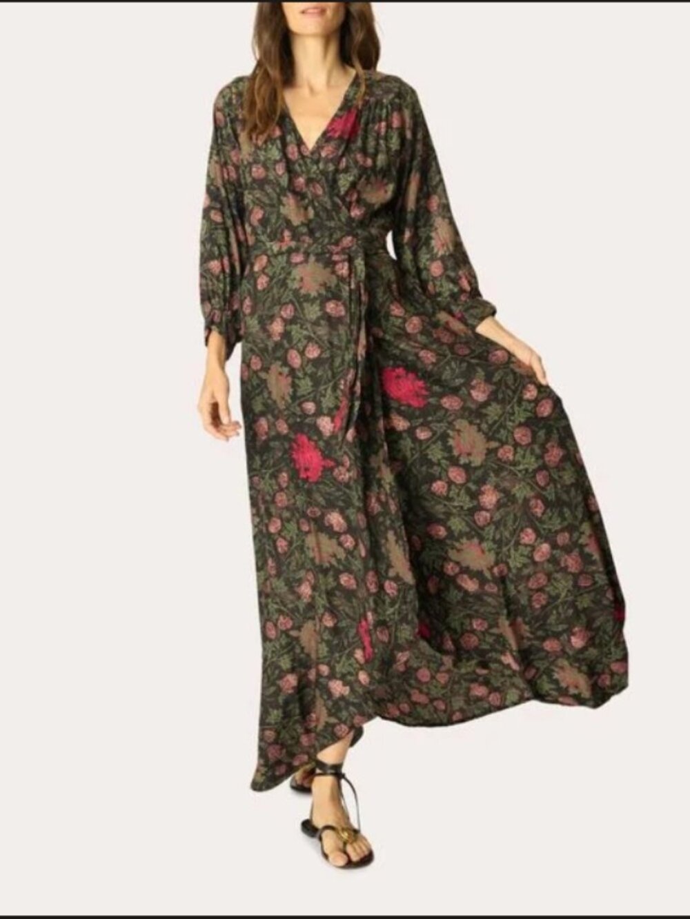 Natalie Martin Kate Long Sleeve Maxi Dress in Lehua Black - Picture 3 of 16